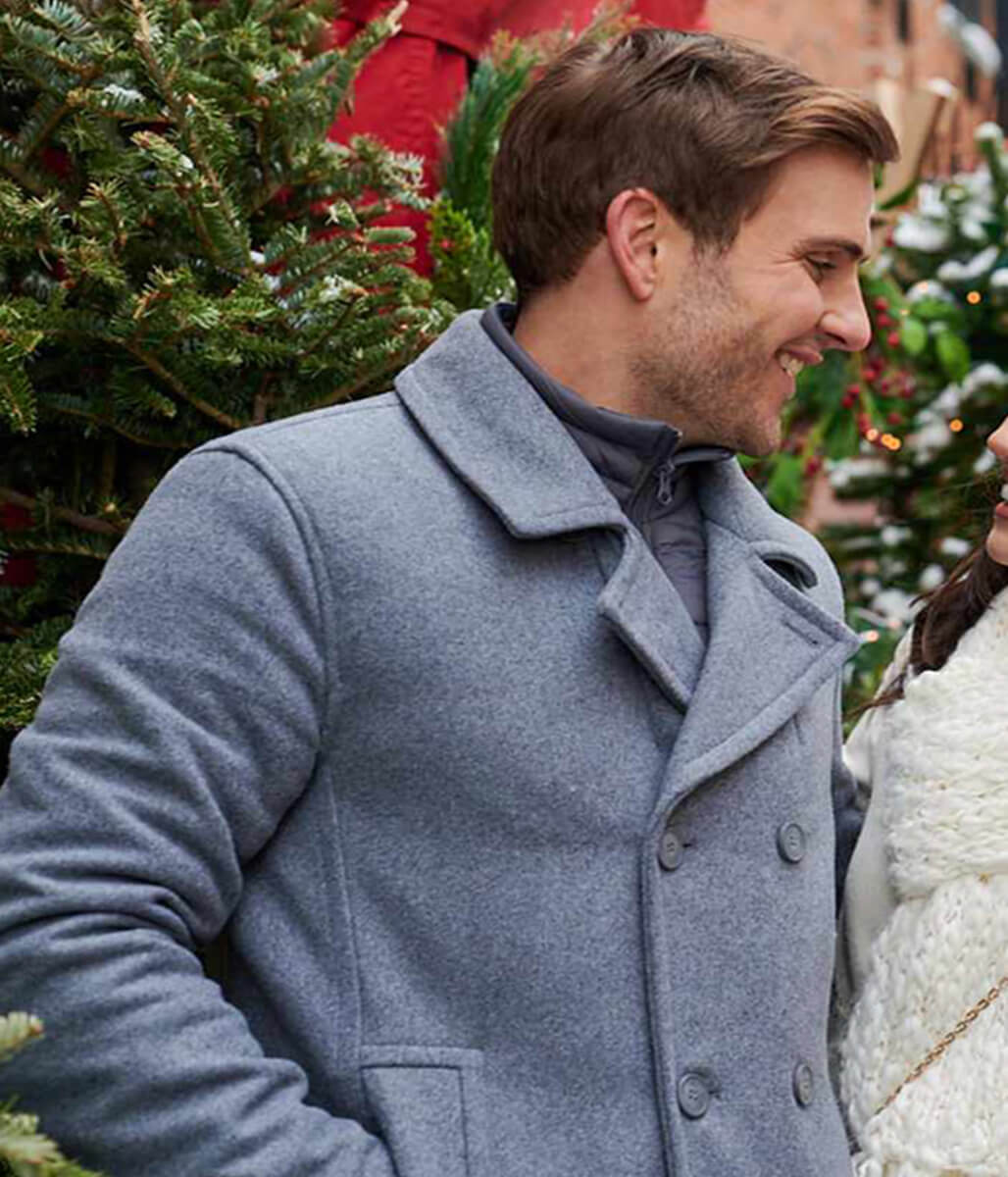 Falling In Love At Christmas Travis Nelson Wool Peacoat