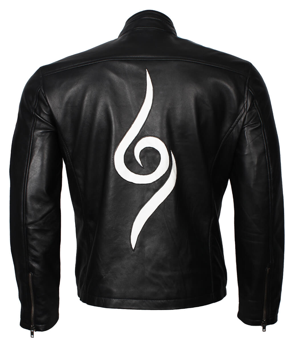 Fashion Men Anbu Symbol Black Leather Jacket