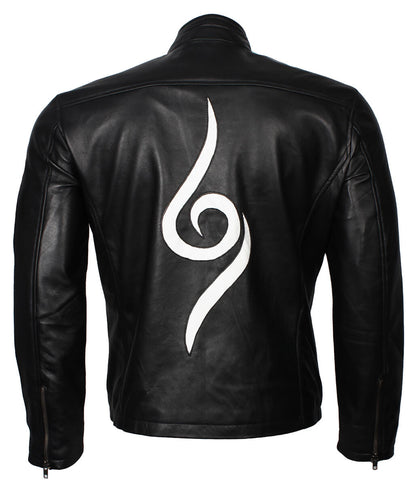 Fashion Men Anbu Symbol Black Leather Jacket