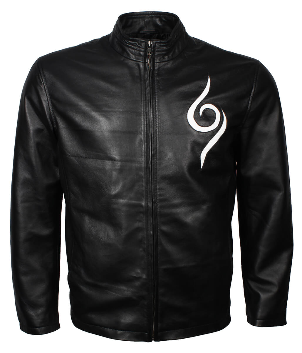 Fashion Men Anbu Symbol Black Leather Jacket