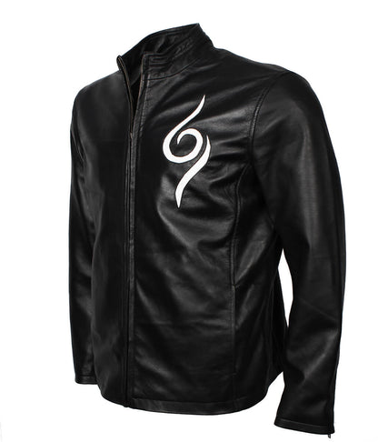 Fashion Men Anbu Symbol Black Leather Jacket