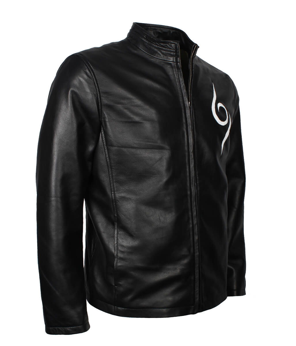 Fashion Men Anbu Symbol Black Leather Jacket