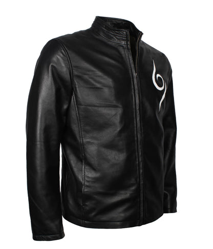 Fashion Men Anbu Symbol Black Leather Jacket