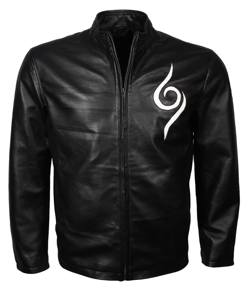 Fashion Men Anbu Symbol Black Leather Jacket