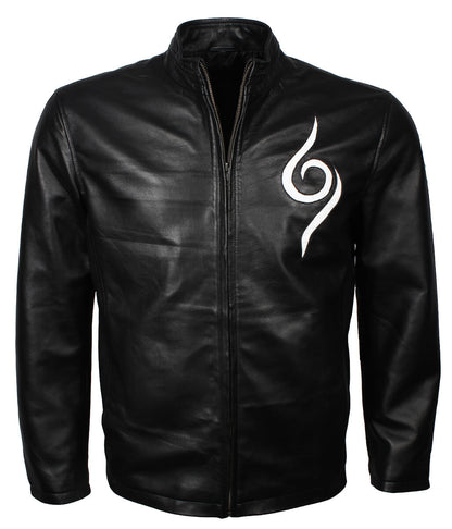 Fashion Men Anbu Symbol Black Leather Jacket