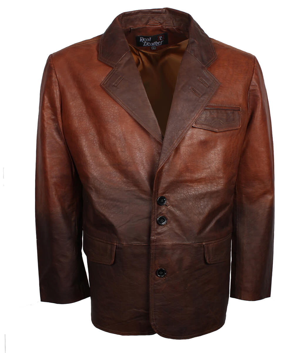 Fashion Men Two Tone Brown Blazer Coat