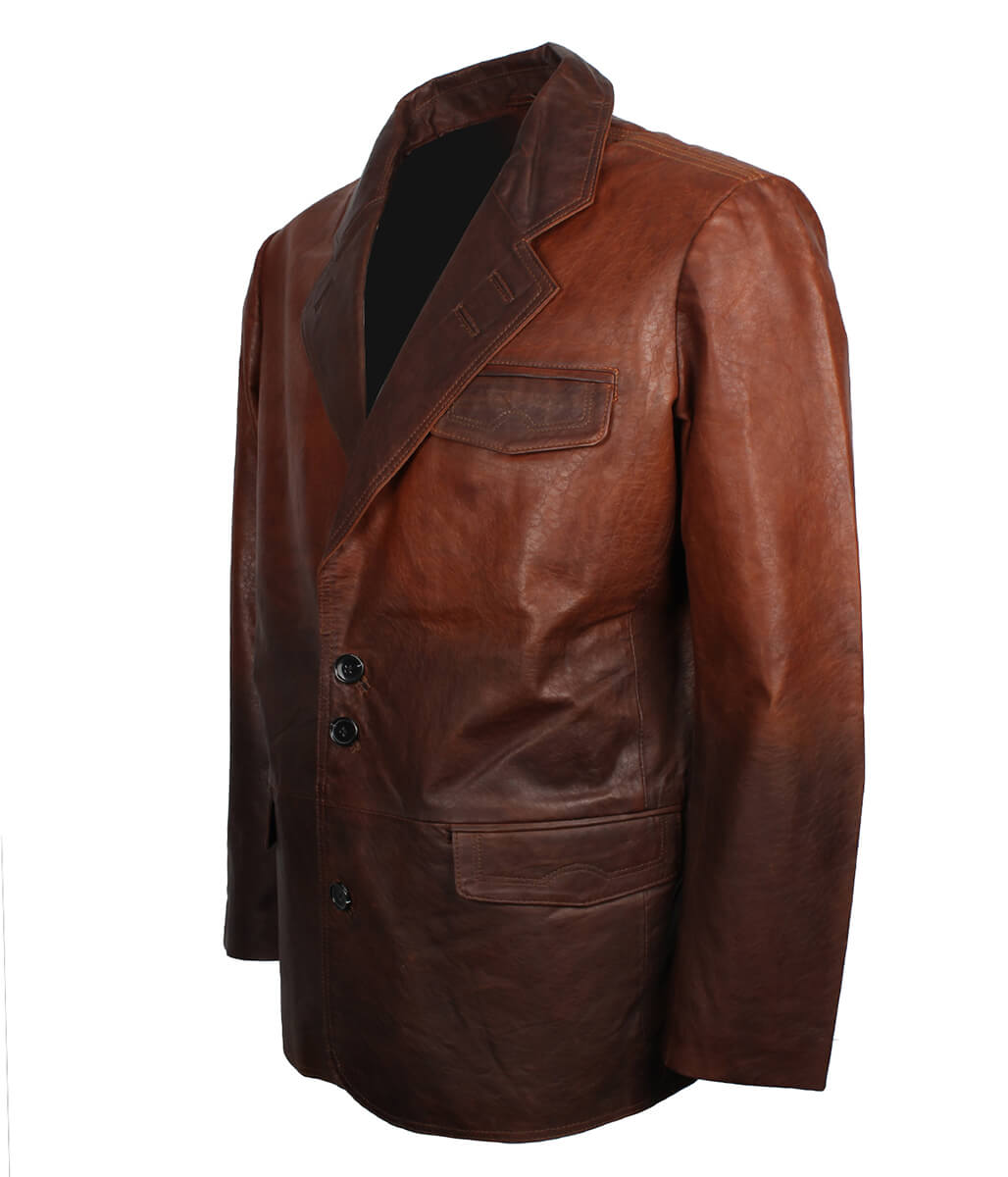 Fashion Men Two Tone Brown Blazer Coat
