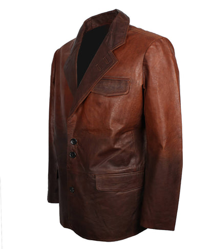 Fashion Men Two Tone Brown Blazer Coat