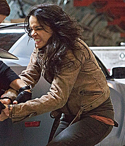 Fast & Furious 6 Letty Ortiz Brown Suede Jacket