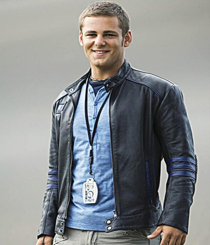 Flynn McAllistair Power Rangers RPM Black Leather Jacket