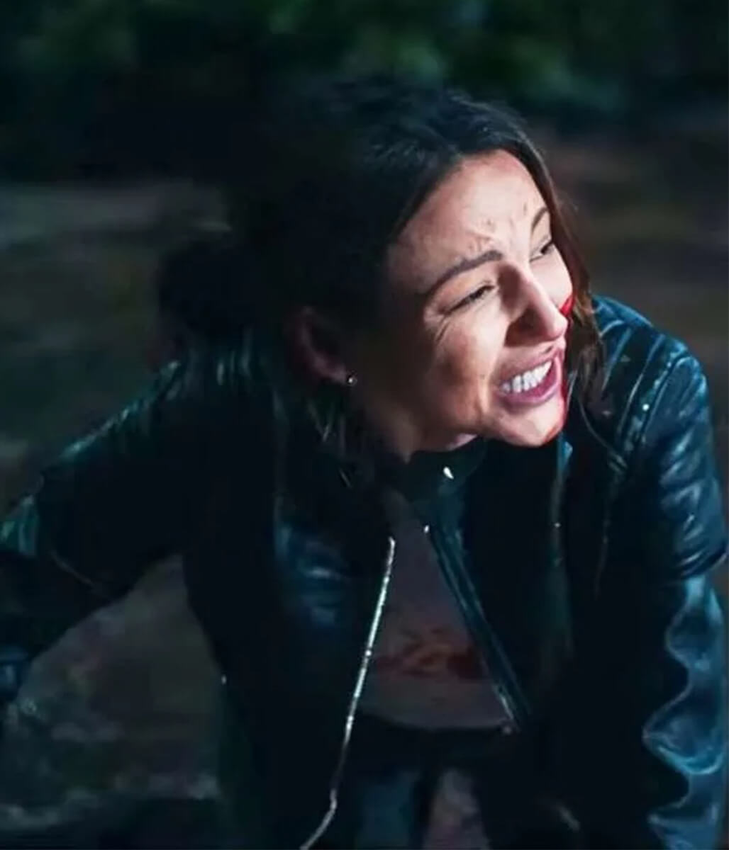 Fool Me Once 2024 Michelle Keegan Black Leather Jacket