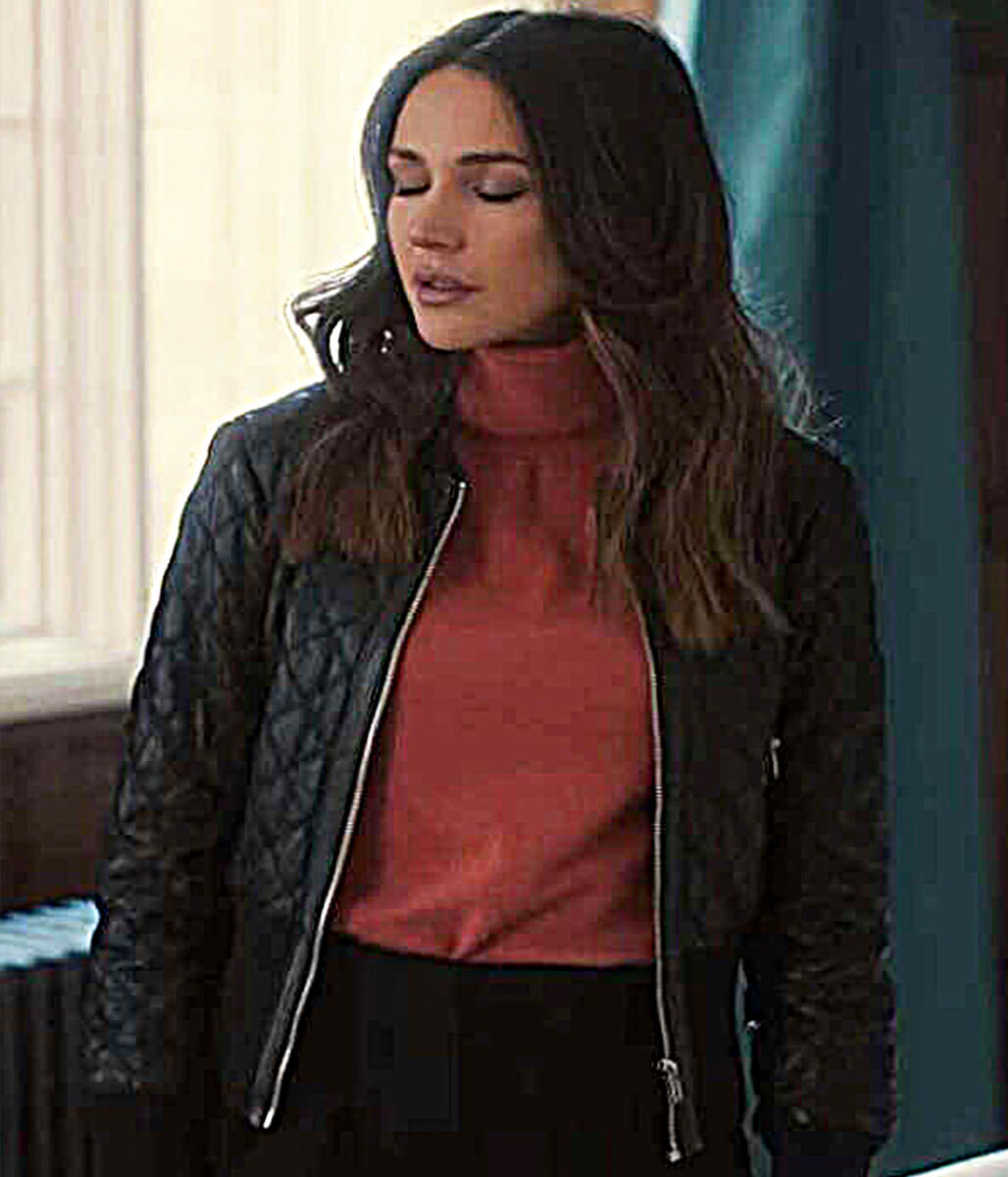 Fool Me Once 2024 Michelle Keegan Black Leather Jacket