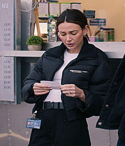 Fool Me Once 2024 Michelle Keegan Black Puffer Jacket