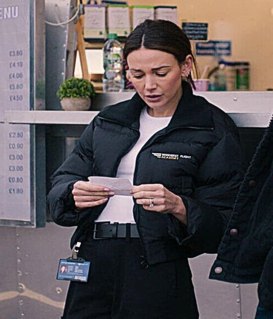 Fool Me Once 2024 Michelle Keegan Black Puffer Jacket