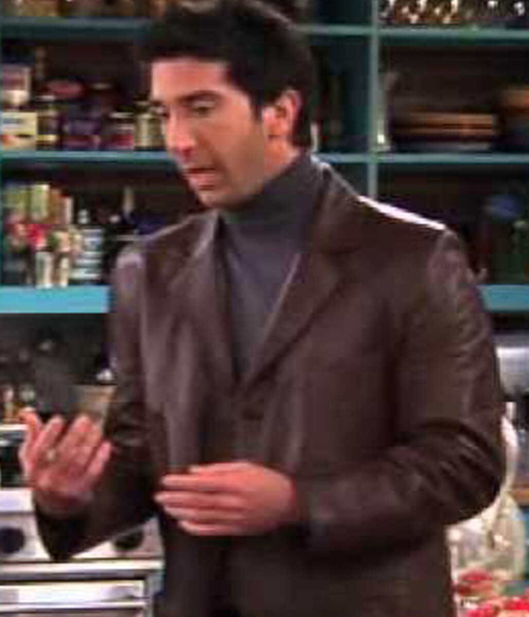 Friends Ross Geller Brown Leather Coat