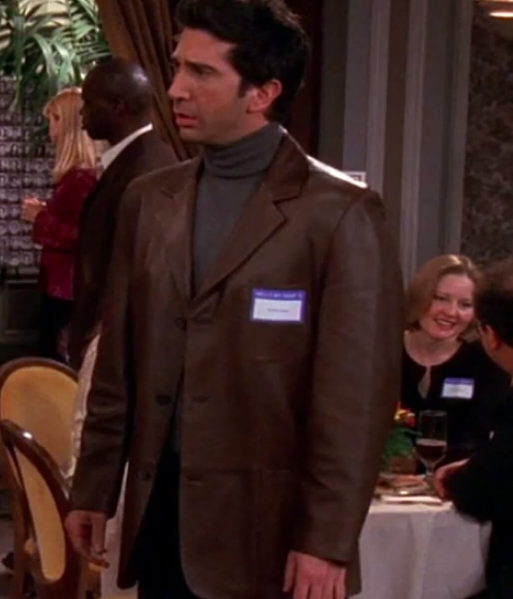 Friends Ross Geller Brown Leather Coat