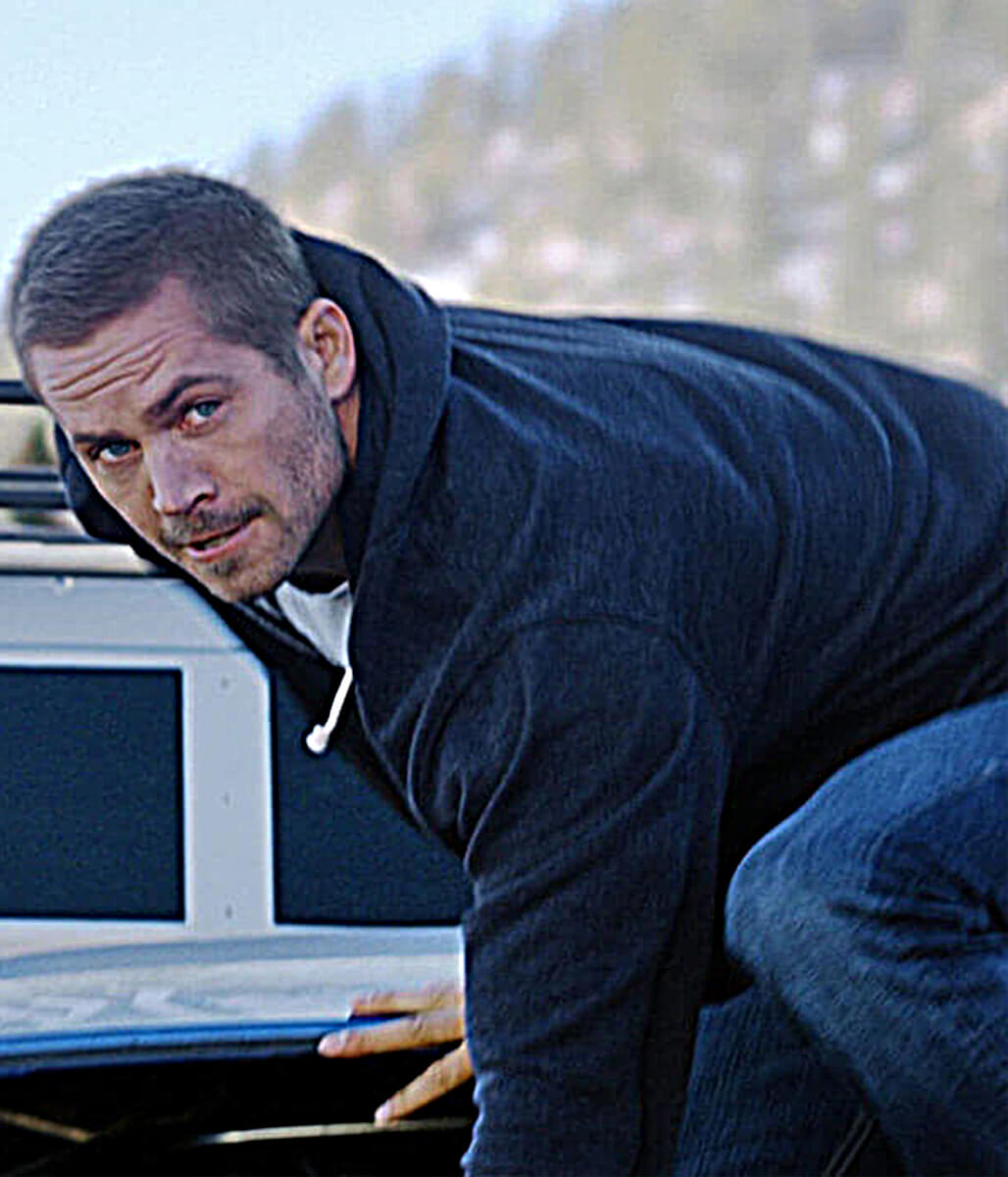 Furious 7 Paul Walker Blue Zipup Hoodie