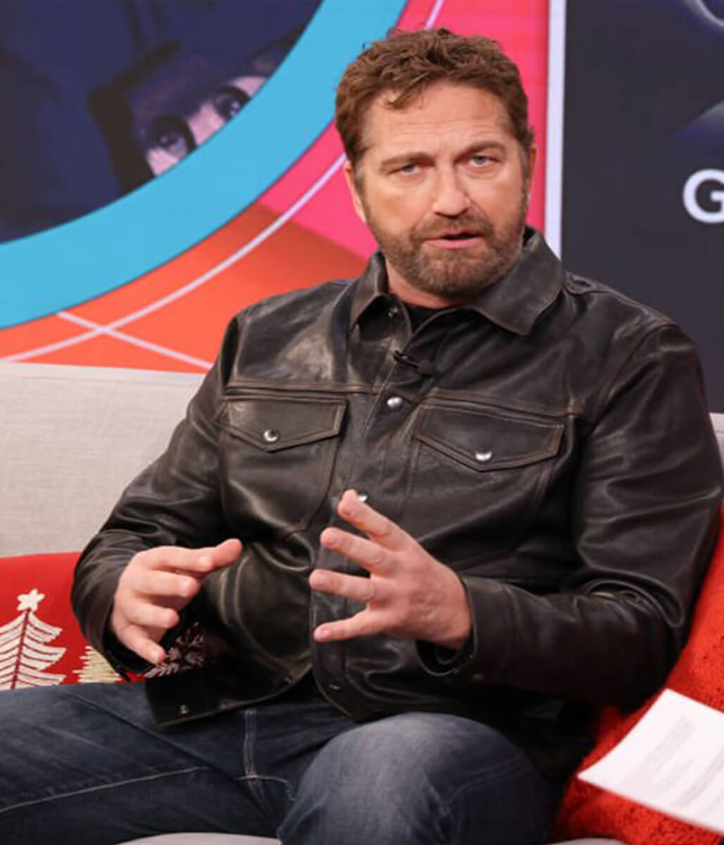 Gerard Butler Den Of Thieves 2025 Black Leather Jacket