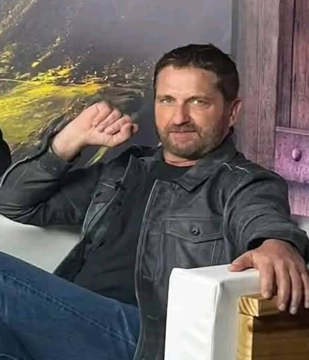 Gerard Butler Den Of Thieves 2025 Black Leather Jacket