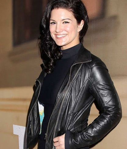 Gina Carano Black Leather Jacket