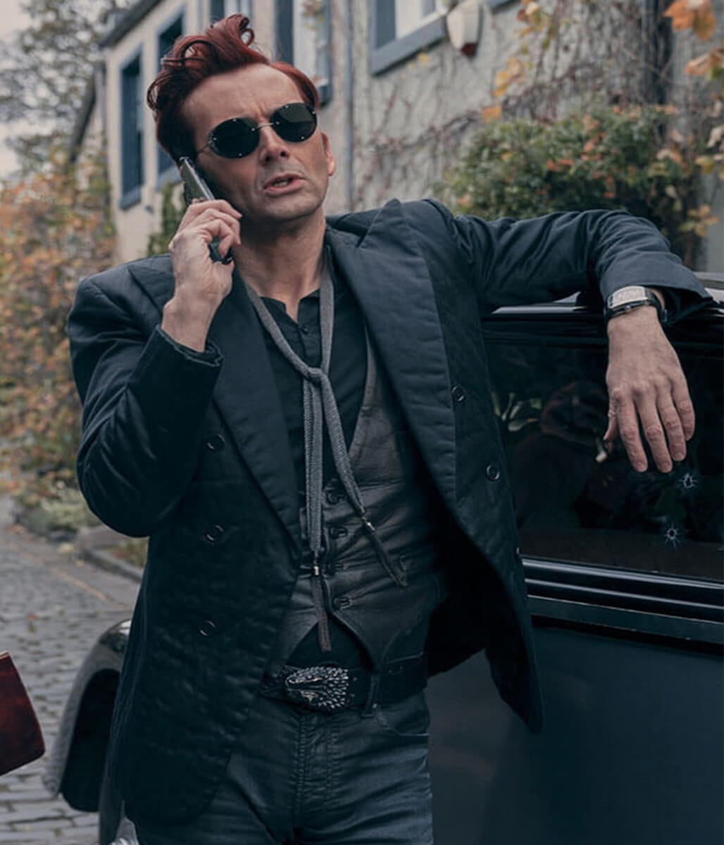 Good Omens S02 Crowley Black Wool Blazer