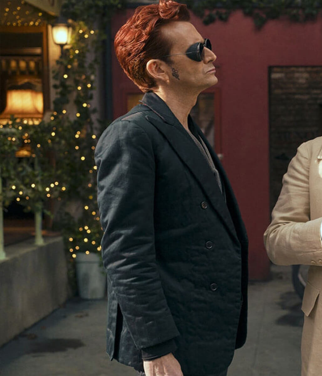 Good Omens S02 Crowley Black Wool Blazer
