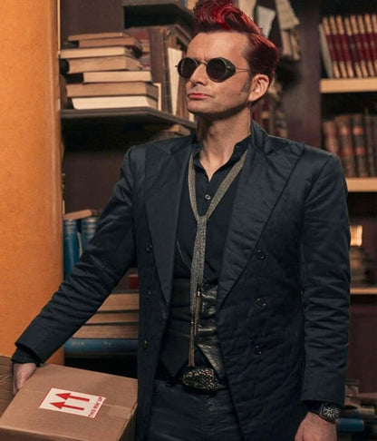 Good Omens S02 Crowley Black Wool Blazer