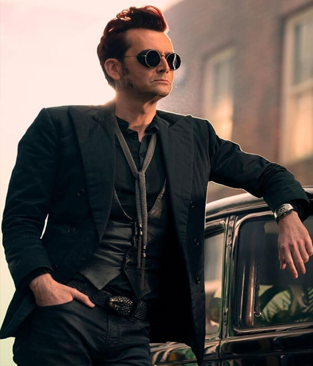 Good Omens S02 Crowley Black Wool Blazer