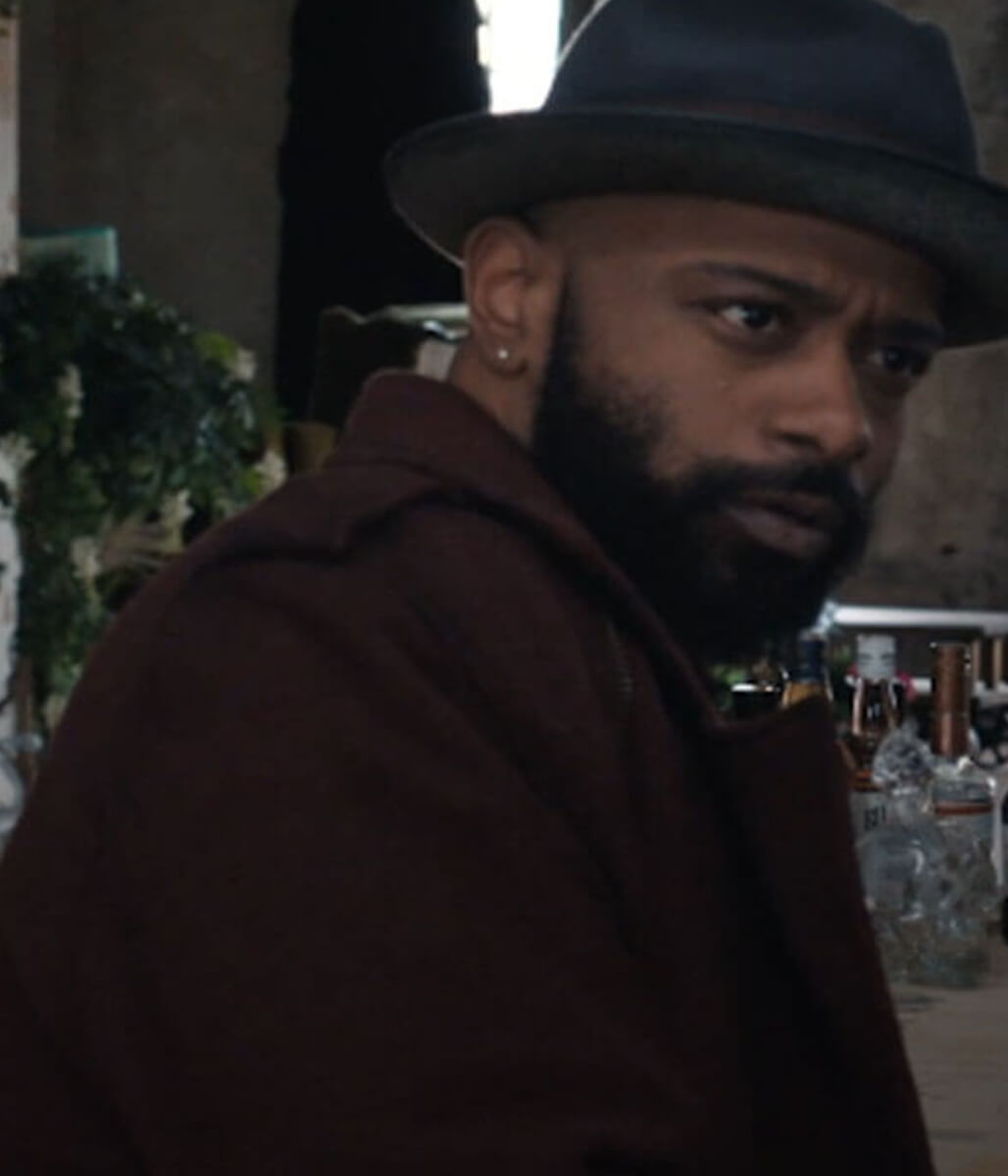 Grofield Play Dirty 2025 LaKeith Stanfield Maroon Wool Coat