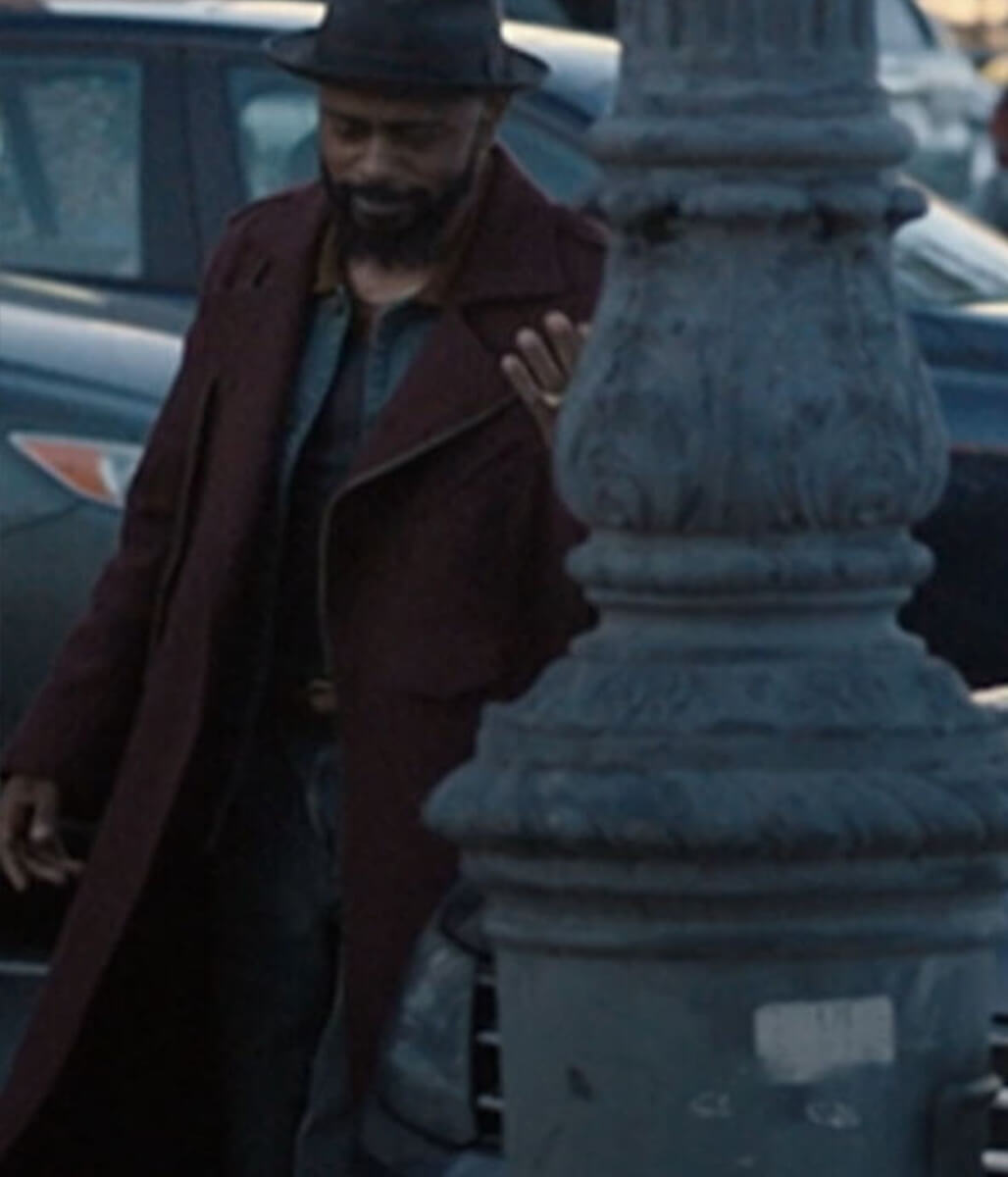 Grofield Play Dirty 2025 LaKeith Stanfield Maroon Wool Coat