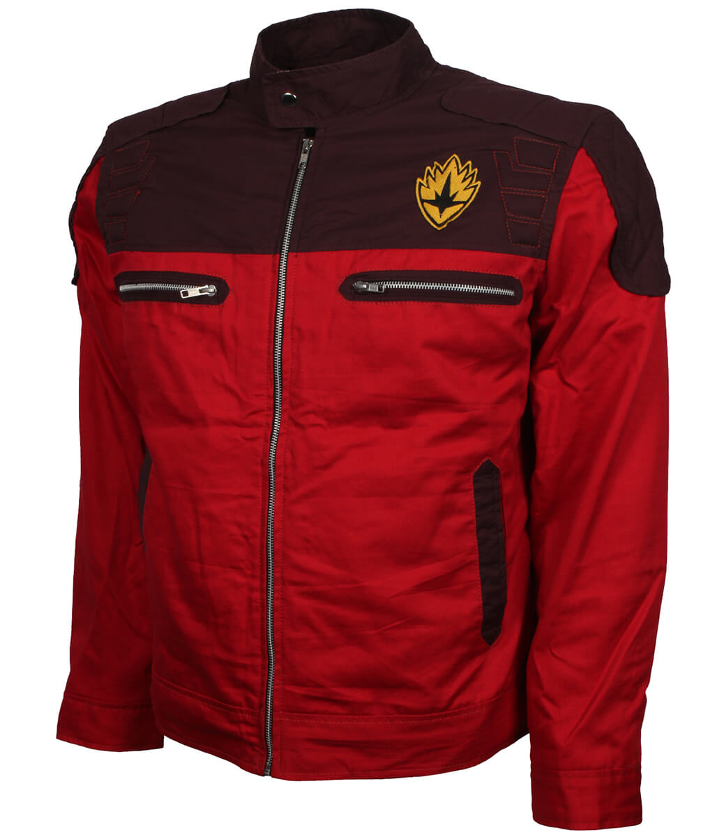 Guardians Sci-Fi Tactical Crest Patch Maroon and Red Cotton Jacket