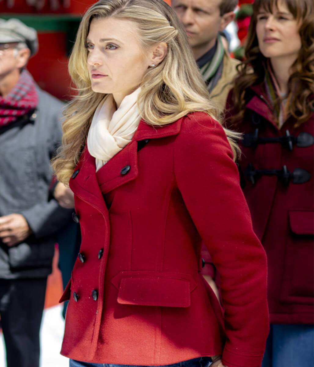 Haley Ellis Christmas In Love Red Wool Peacoat
