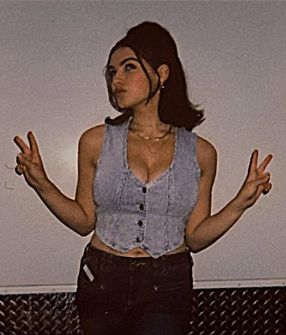 Hannah Wells Off Campus S01 Blue Denim Vest