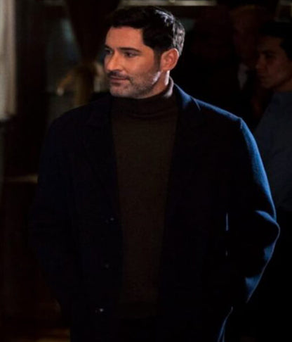 Hart Hoxton CIA 2026 Tom Ellis Blue Wool Coat