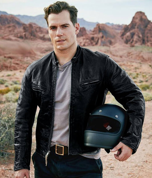 Henry Cavill Black Leather Jacket