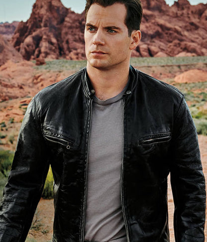 Henry Cavill Black Leather Jacket