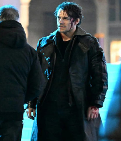 Henry Cavill Highlander 2026 Black Leather Coat