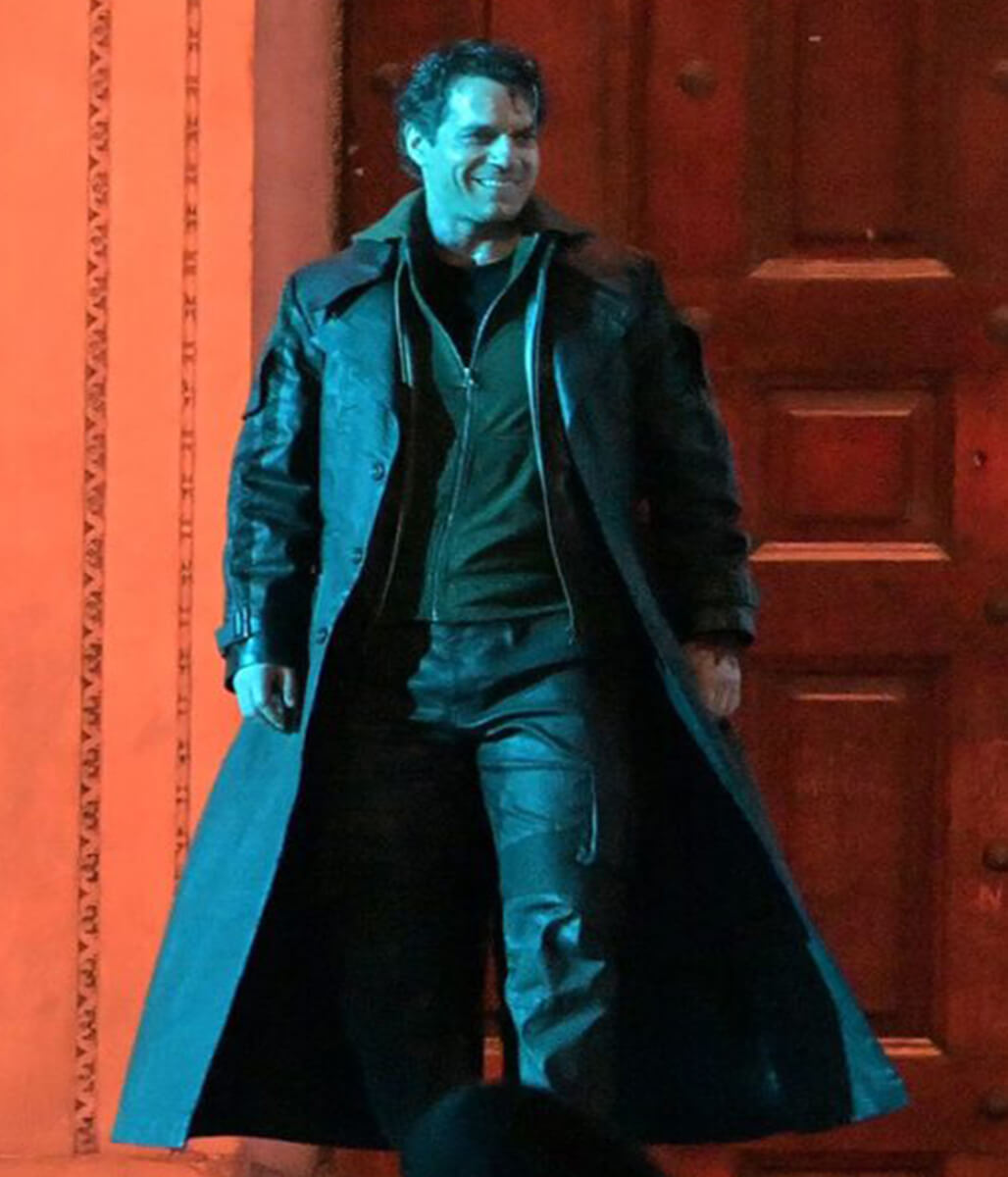 Henry Cavill Highlander 2026 Black Leather Coat