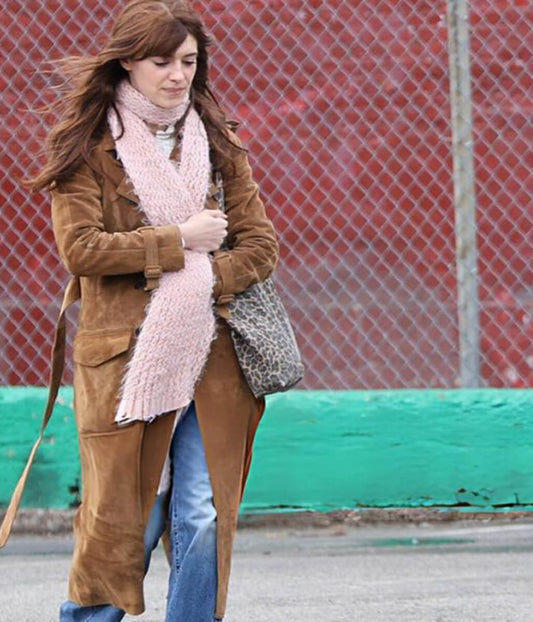 Here Comes The Flood 2026 Daisy Edgar Jones Suede Leather Coat