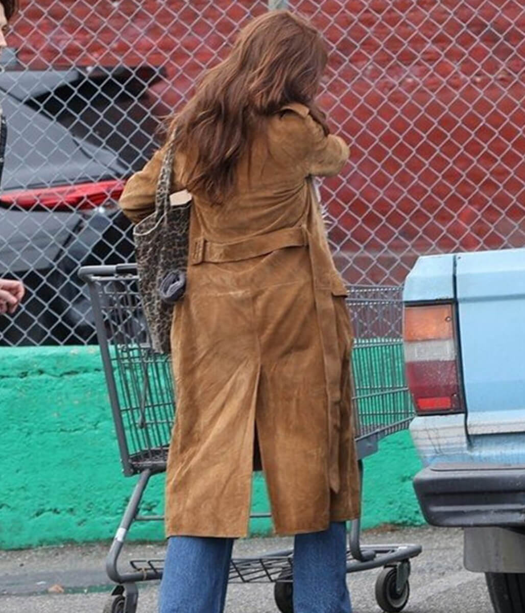 Here Comes The Flood 2026 Daisy Edgar Jones Suede Leather Coat