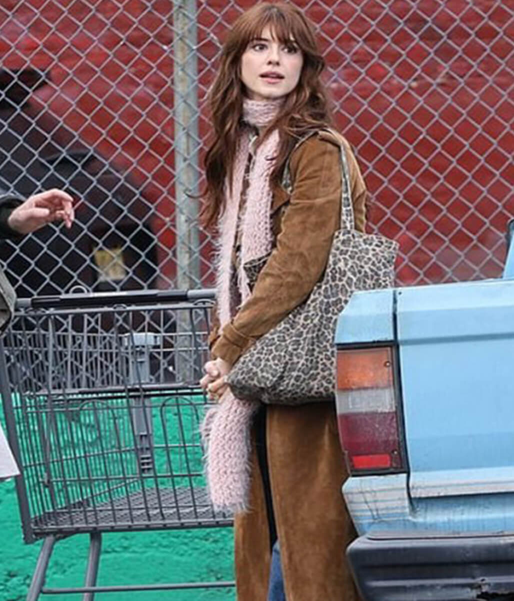 Here Comes The Flood 2026 Daisy Edgar Jones Suede Leather Coat