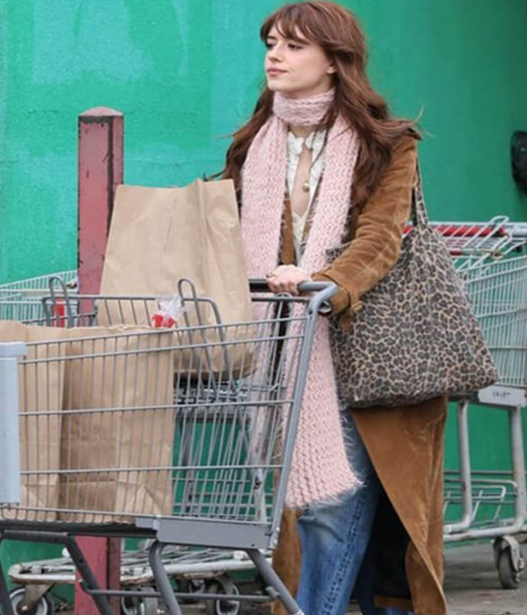 Here Comes The Flood 2026 Daisy Edgar Jones Suede Leather Coat