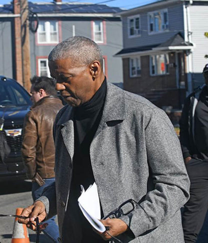 Here Comes the Flood 2026 Denzel Washington Gray Jacket