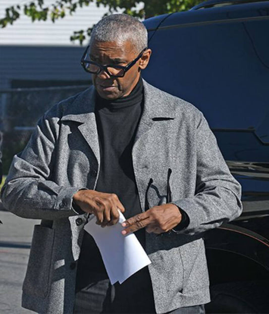 Here Comes the Flood 2026 Denzel Washington Gray Jacket