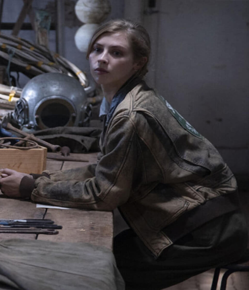 Hermione Corfield Fear Below 2025 Clara Bennett Leather Jacket