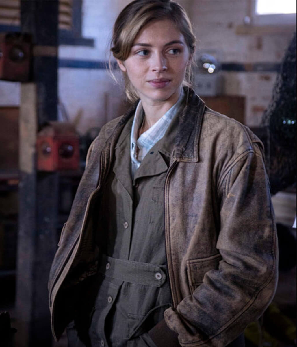 Hermione Corfield Fear Below 2025 Clara Bennett Leather Jacket