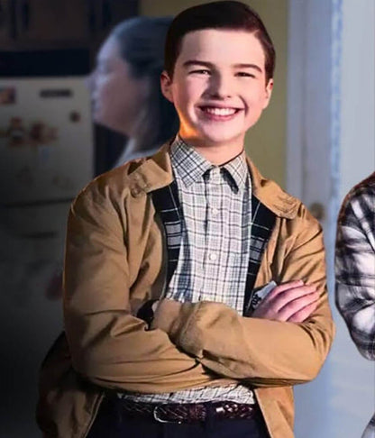 Iain Armitage Young Sheldon S06 Brown Cotton Jacket
