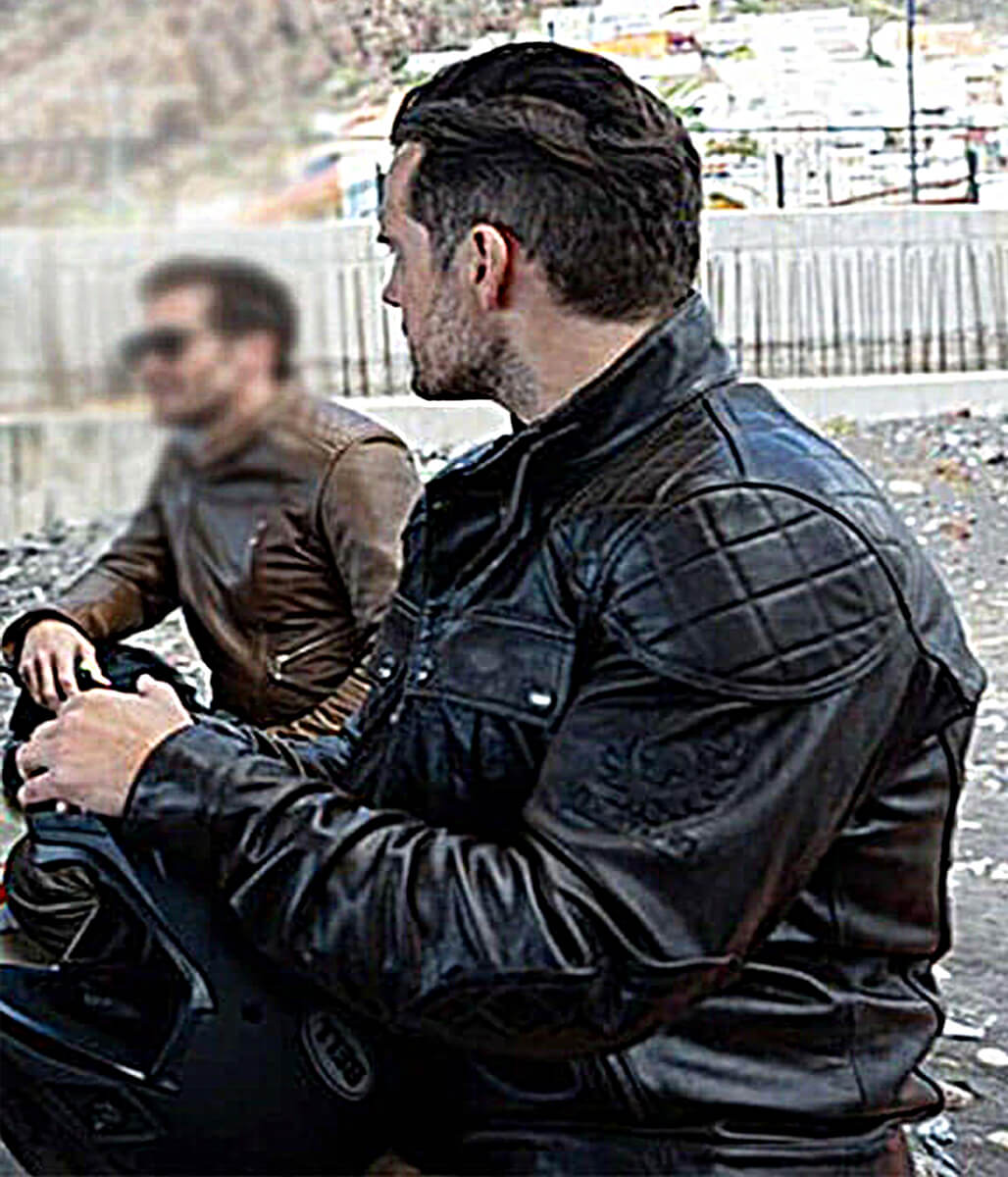 In The Grey 2026 Henry Cavill Black Leather Jacket