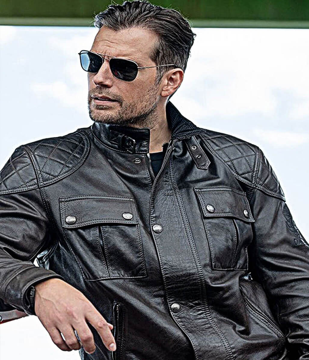 In The Grey 2026 Henry Cavill Black Leather Jacket