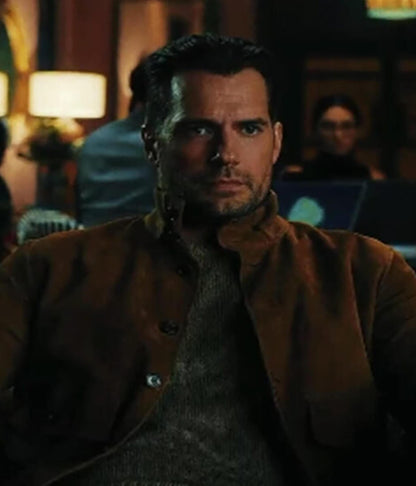 In the Grey 2026 Henry Cavill Brown Suede Jacket
